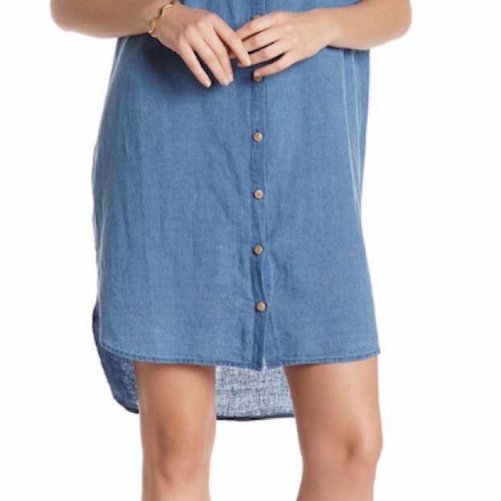 New..! Madewell Size L Dress Chambray Cotton - Picture 5 of 5